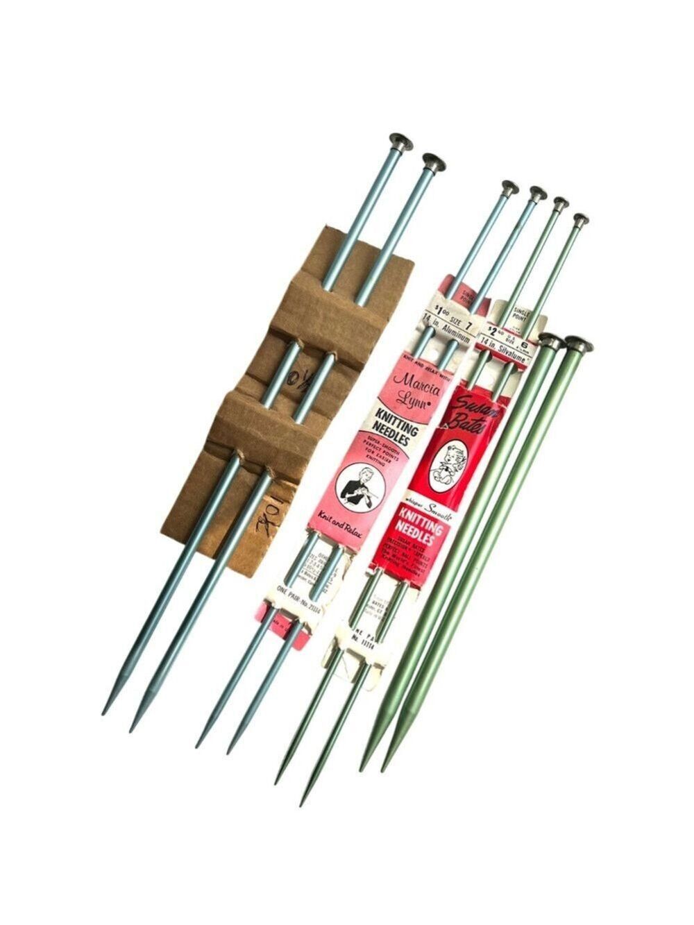 4 Pairs of Vintage Knitting Needles Susan Bates  / Marcia Lynn in Package